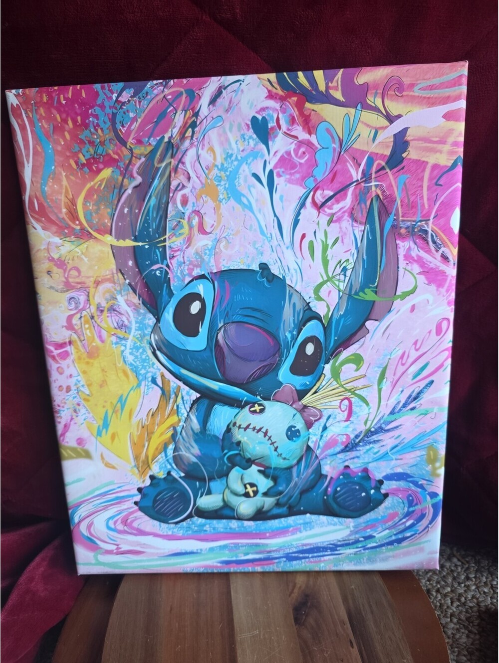 Disney Stitch Colorful Canvas Wall Art 20x16